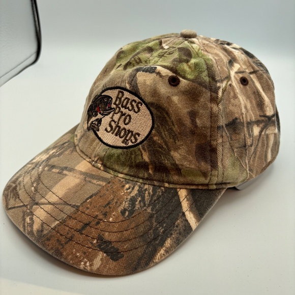 Vintage Bass Pro Shops Fish Hunting Camo Pattern Retro Hat Size 2XL - Picture 3 of 9